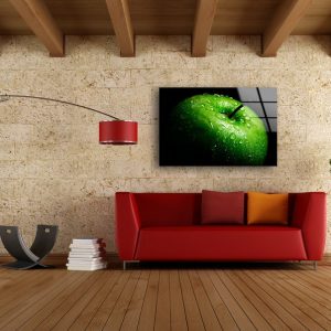 Tempered Glass Wall Decor Glass Printing Wall Hangings Abstract Apple Fruit Wall Art 2
