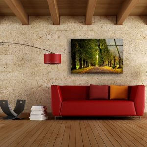 Tempered Glass Wall Decor Glass Printing Wall Hangings Abstract Autumn Forest 2 1