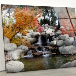 Tempered Glass Wall Decor Glass Printing Wall Hangings Abstract Autumn View