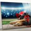 Tempered Glass Wall Decor Glass Printing Wall Hangings Abstract Baseball