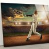 Tempered Glass Wall Decor Glass Printing Wall Hangings Abstract Baseball Player