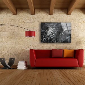 Tempered Glass Wall Decor Glass Printing Wall Hangings Abstract Broken Glass 2