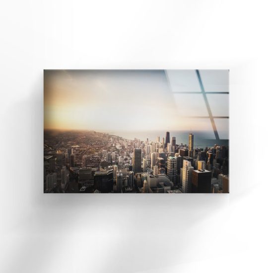 Tempered Glass Wall Decor Glass Printing Wall Hangings Abstract City View 1 1