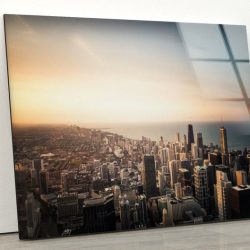 Tempered Glass Wall Decor Glass Printing Wall Hangings Abstract City View