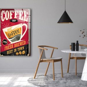 Tempered Glass Wall Decor Glass Printing Wall Hangings Abstract Coffee Retro 2