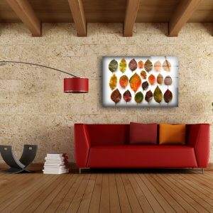 Tempered Glass Wall Decor Glass Printing Wall Hangings Abstract Colorful Leaf 2