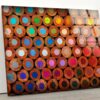 Tempered Glass Wall Decor Glass Printing Wall Hangings Abstract Colorful Wooden