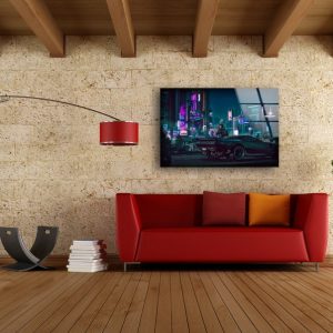 Tempered Glass Wall Decor Glass Printing Wall Hangings Abstract Cyberpunk 1