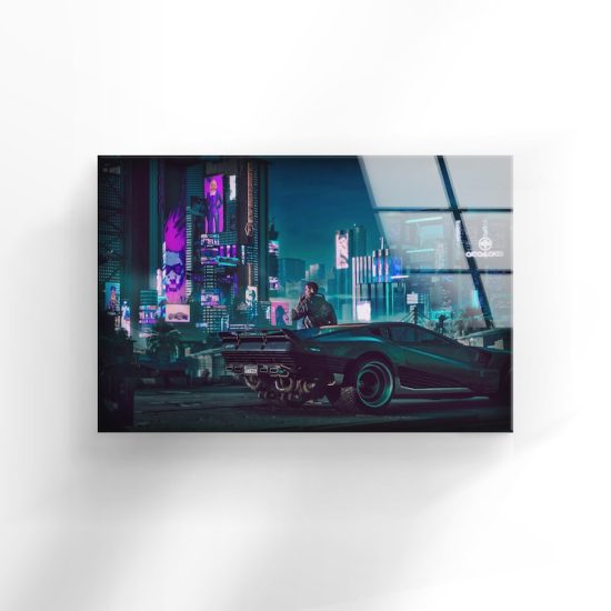 Tempered Glass Wall Decor Glass Printing Wall Hangings Abstract Cyberpunk 2