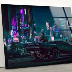 Tempered Glass Wall Decor Glass Printing Wall Hangings Abstract Cyberpunk