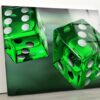 Tempered Glass Wall Decor Glass Printing Wall Hangings Abstract Dice Cool Green