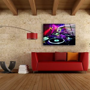 Tempered Glass Wall Decor Glass Printing Wall Hangings Abstract Disco Dance 2