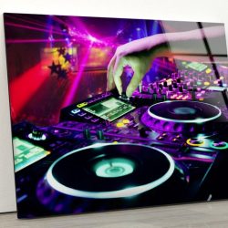 Tempered Glass Wall Decor Glass Printing Wall Hangings Abstract Disco Dance