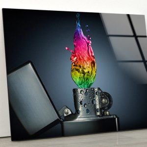 Tempered Glass Wall Decor Glass Printing Wall Hangings Abstract Fire