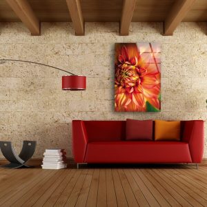 Tempered Glass Wall Decor Glass Printing Wall Hangings Abstract Flower 2 3