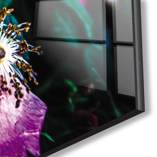 Tempered Glass Wall Decor Glass Printing Wall Hangings Abstract Flower 2 4