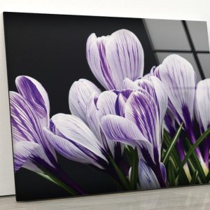 Tempered Glass Wall Decor Glass Printing Wall Hangings Abstract Flower