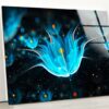 Tempered Glass Wall Decor Glass Printing Wall Hangings Abstract Flower