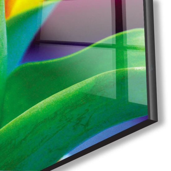 Tempered Glass Wall Decor Glass Printing Wall Hangings Abstract Flower Wall Art 2 4