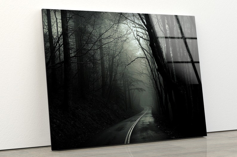 Tempered-Glass-Wall-Decor-Glass-Printing-Wall-Hangings-Abstract-Forest-Dark Tempered Glass Wall Decor Glass Printing Wall Hangings Abstract Forest Dark