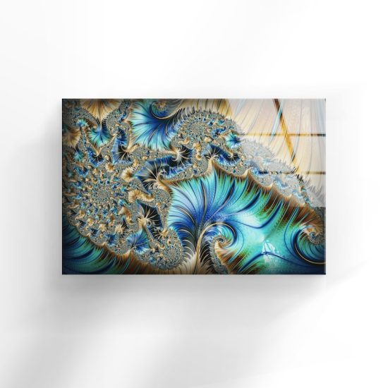 Tempered Glass Wall Decor Glass Printing Wall Hangings Abstract Fractal 2