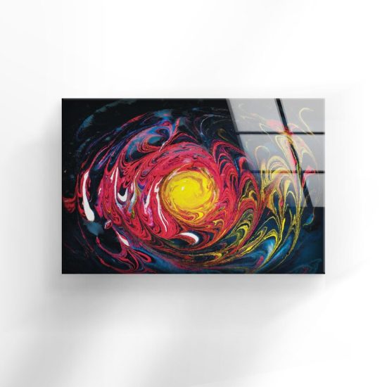 Tempered Glass Wall Decor Glass Printing Wall Hangings Abstract Fractal Oil Painting 1