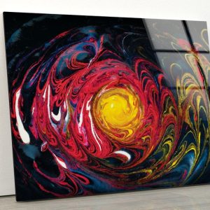 Tempered Glass Wall Decor Glass Printing Wall Hangings Abstract Fractal Oil Painting