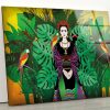 Tempered Glass Wall Decor Glass Printing Wall Hangings Abstract Frida Kahlo