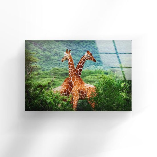 Tempered Glass Wall Decor Glass Printing Wall Hangings Abstract Giraffe Animal 1