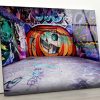 Tempered Glass Wall Decor Glass Printing Wall Hangings Abstract Graffiti