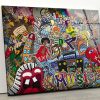 Tempered Glass Wall Decor Glass Printing Wall Hangings Abstract Graffiti Art