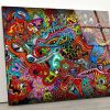 Tempered Glass Wall Decor Glass Printing Wall Hangings Abstract Graffiti Wall Art