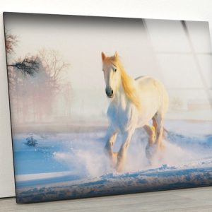 Tempered Glass Wall Decor Glass Printing Wall Hangings Abstract Horse Wall Art