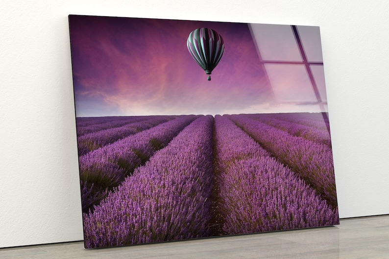 Tempered Glass Wall Decor Glass Printing Wall Hangings Abstract Hot Air Balloon