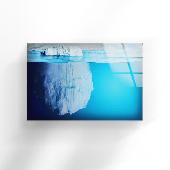 Tempered Glass Wall Decor Glass Printing Wall Hangings Abstract Iceberg Wall Art 1