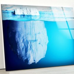 Tempered Glass Wall Decor Glass Printing Wall Hangings Abstract Iceberg Wall Art