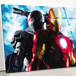 Tempered Glass Wall Decor Glass Printing Wall Hangings Abstract Iron Man