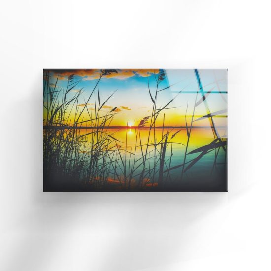 Tempered Glass Wall Decor Glass Printing Wall Hangings Abstract Lake View 1 1