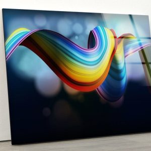 Tempered Glass Wall Decor Glass Printing Wall Hangings Abstract Lgbt Rainbow