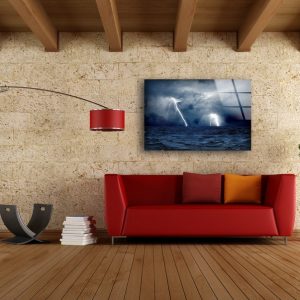 Tempered Glass Wall Decor Glass Printing Wall Hangings Abstract Lightning 2