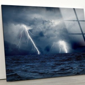 Tempered Glass Wall Decor Glass Printing Wall Hangings Abstract Lightning