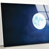 Tempered Glass Wall Decor Glass Printing Wall Hangings Abstract Moon Wall Art