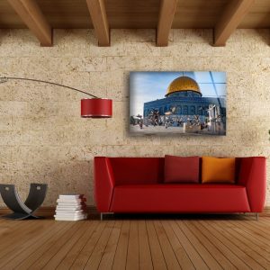 Tempered Glass Wall Decor Glass Printing Wall Hangings Abstract Mosque Aksa Wall Art 2
