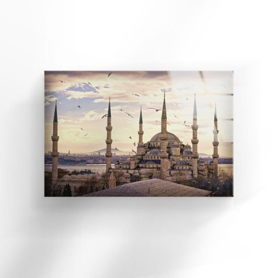 Tempered Glass Wall Decor Glass Printing Wall Hangings Abstract Mosque Istanbul 1