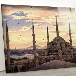 Tempered Glass Wall Decor Glass Printing Wall Hangings Abstract Mosque Istanbul