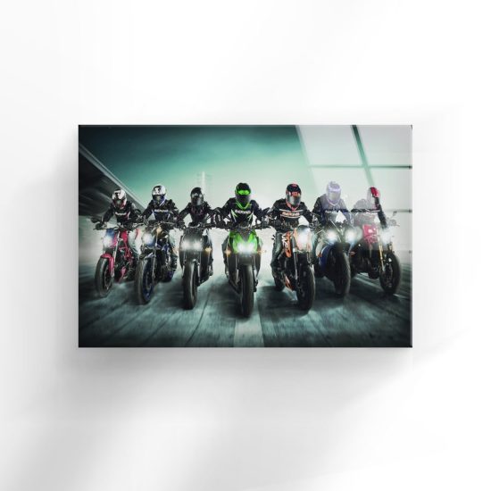 Tempered Glass Wall Decor Glass Printing Wall Hangings Abstract Motorcycle 1