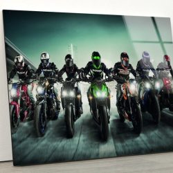 Tempered Glass Wall Decor Glass Printing Wall Hangings Abstract Motorcycle
