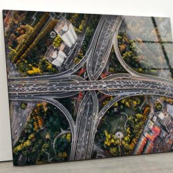 Tempered Glass Wall Decor Glass Printing Wall Hangings Abstract Motorway