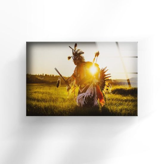 Tempered Glass Wall Decor Glass Printing Wall Hangings Abstract Native American 1 4