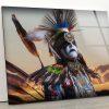 Tempered Glass Wall Decor Glass Printing Wall Hangings Abstract Native American